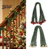 Decorative Twist Ties Festive Hanging Decor for Window 11.8 Inch Christmas Garland Ties Banister Bells  Reusable Xmas Seasonal Decoration Artificial