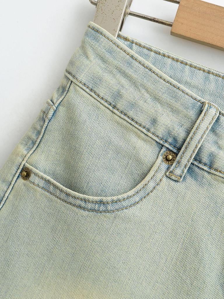Women's High-Waisted Elastic A-Line American Retro Denim Shorts - Spring & Autumn