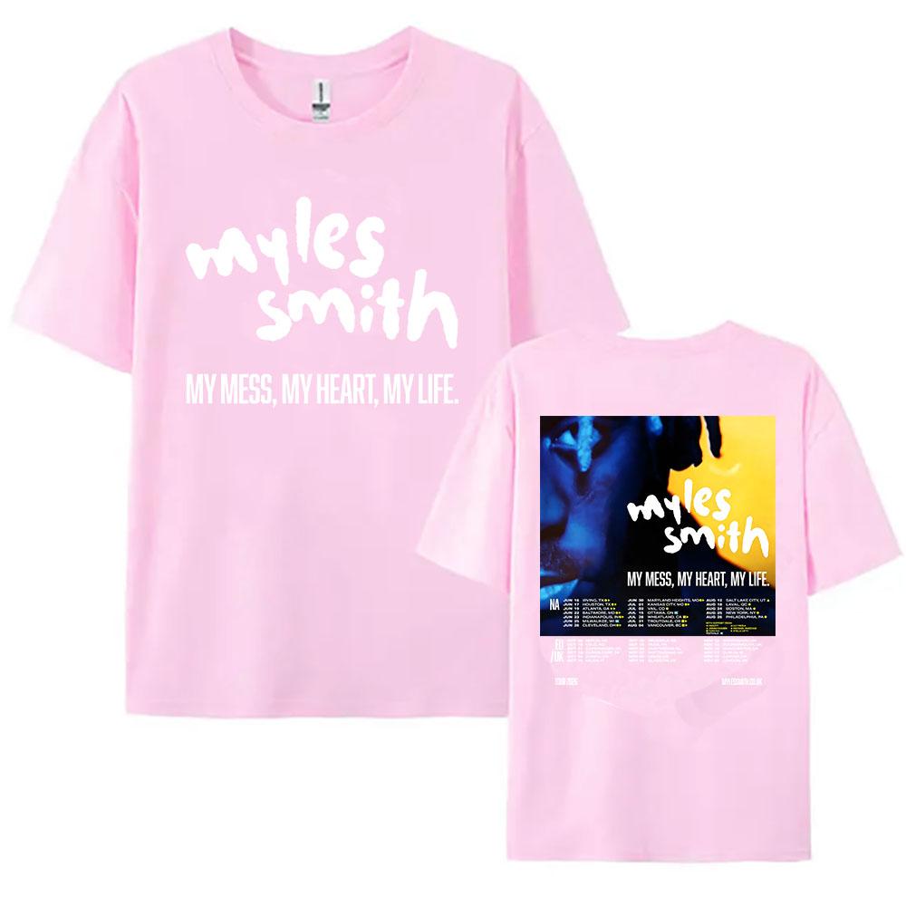 

My Mess, My Heart, My Life Tour 2026 Tees Myles Smith Design Graphic Merch T-shirt 100%Cotton Soft Women Men Tshirt Graphic Clothing Summer tops M