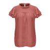 Sommer frauen T-shirt Einfarbig Jacquard Chiffon Hemd Lose Rundhals Pullover Kurzarm Top T-shirt