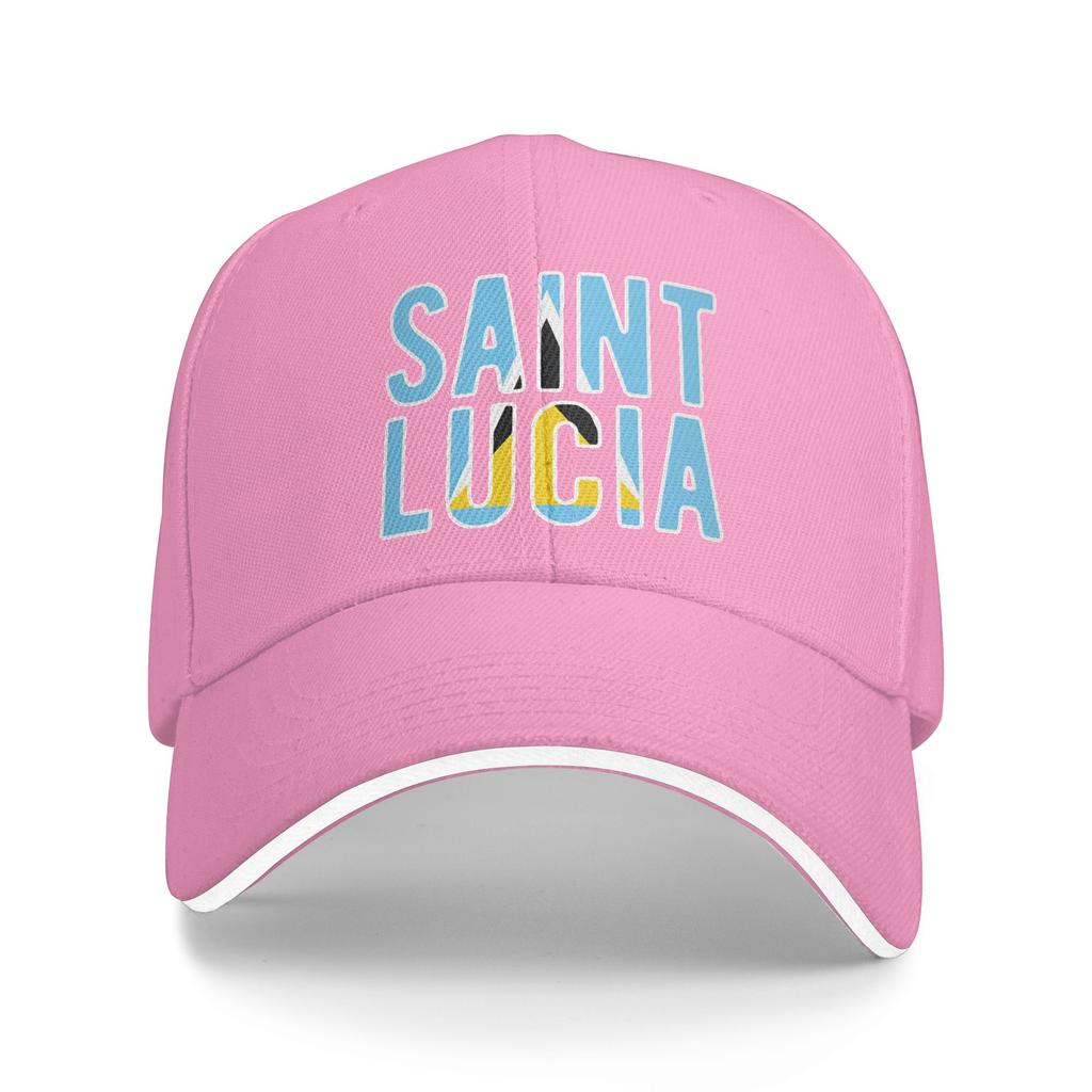 Saint Lucia Flag Sun Baseball Cap Summer Couple Women  Design Trucker Hat High Quality Streetwear Outdoor Sports Baseball Caps