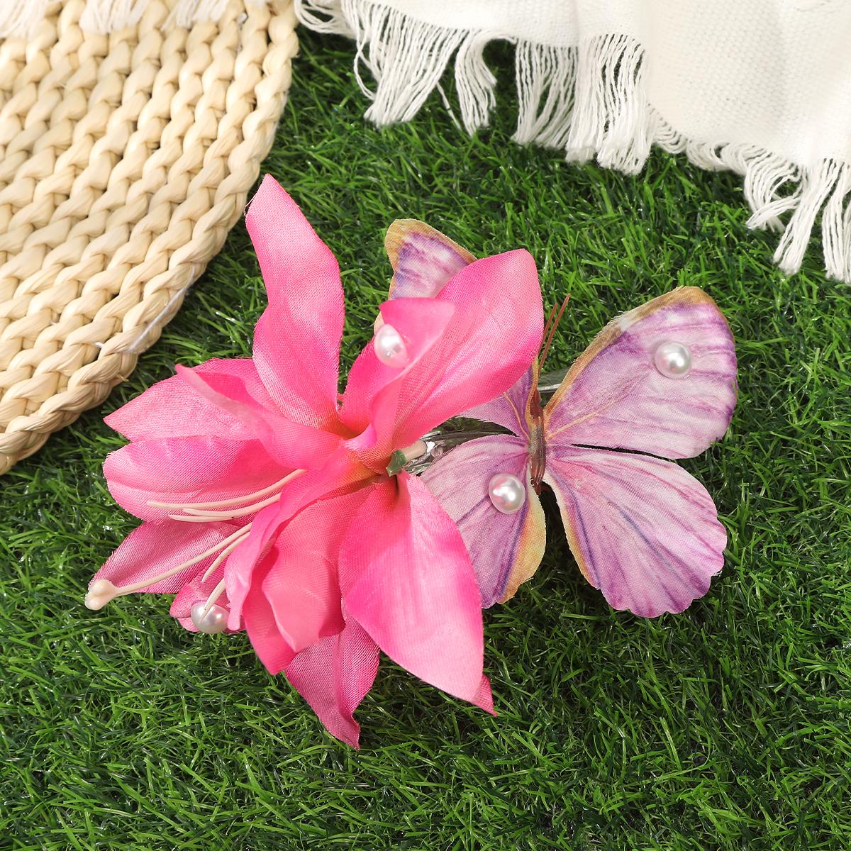 

AWAYTR Лилия Бабочка Заколки для волос Цветочные Зажимы для волос для хвостика Краб Для женщин Девушка Подарок Аксессуары для волос Валентин Головной убор