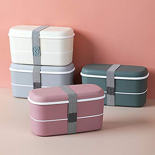 Microwaveable 2-Layer Lunch Box with Compartments, Leakproof Bento Box, Insulated Food Container, Pink