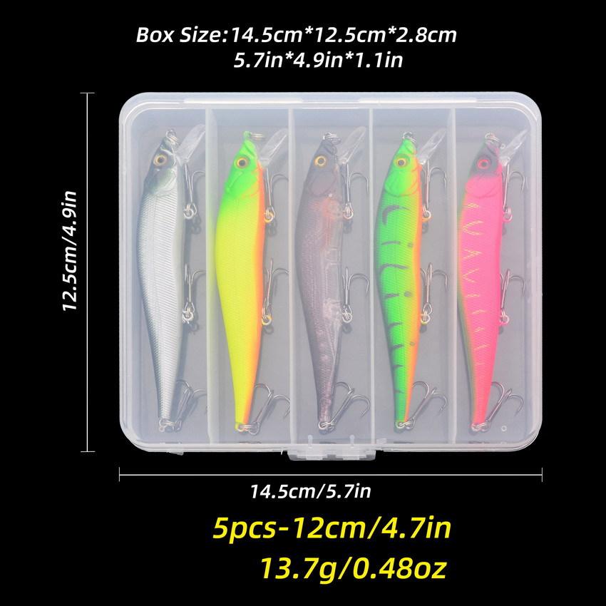5pcs/box Fishing Lure13.7g Minnow Crankbait Wobblers 3D Eyes Perch Artificial Bait Pike Carp Bait Swim Bait Fishing Pesca