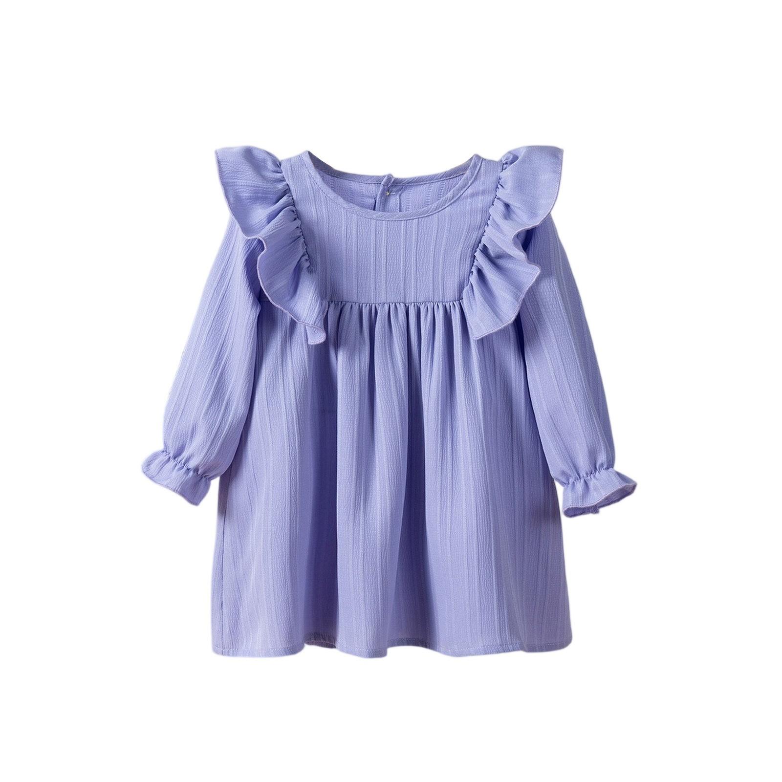 

Летнее платье для девочек - Однотонное платье-сарафан в стиле кэжуал с рукавами 90 фиолетовый