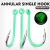 Cârlig de Pescuit Marin Luminos cu Barbă, Rezistent la Rugină, cu Ochet pentru Pescuit la Pește Mare și Pescuit la Stânci