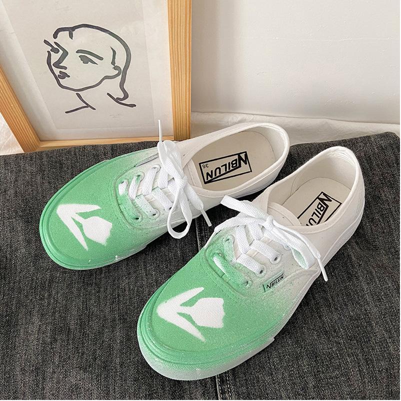 Personality Graffiti Flat Canvas Shoes Women Fashion Casual Shoes Walking Shoes