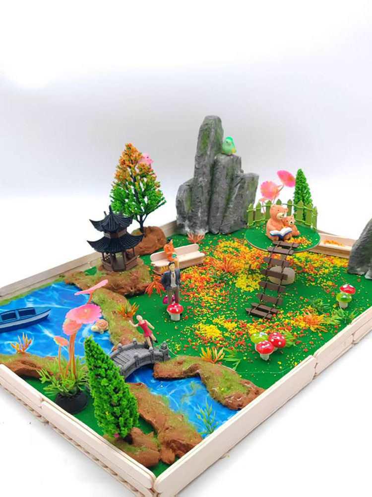 DIY Model Landscape Kit: Green Plants & Scenery Ornaments for Children's Creative Crafting