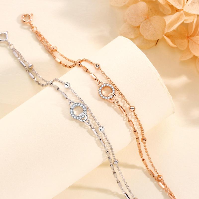 Mobius Ring Double Bracelet Women's Fashion Light Luxury Niche Exquisite Ins Cold Wind Hand Jewelry