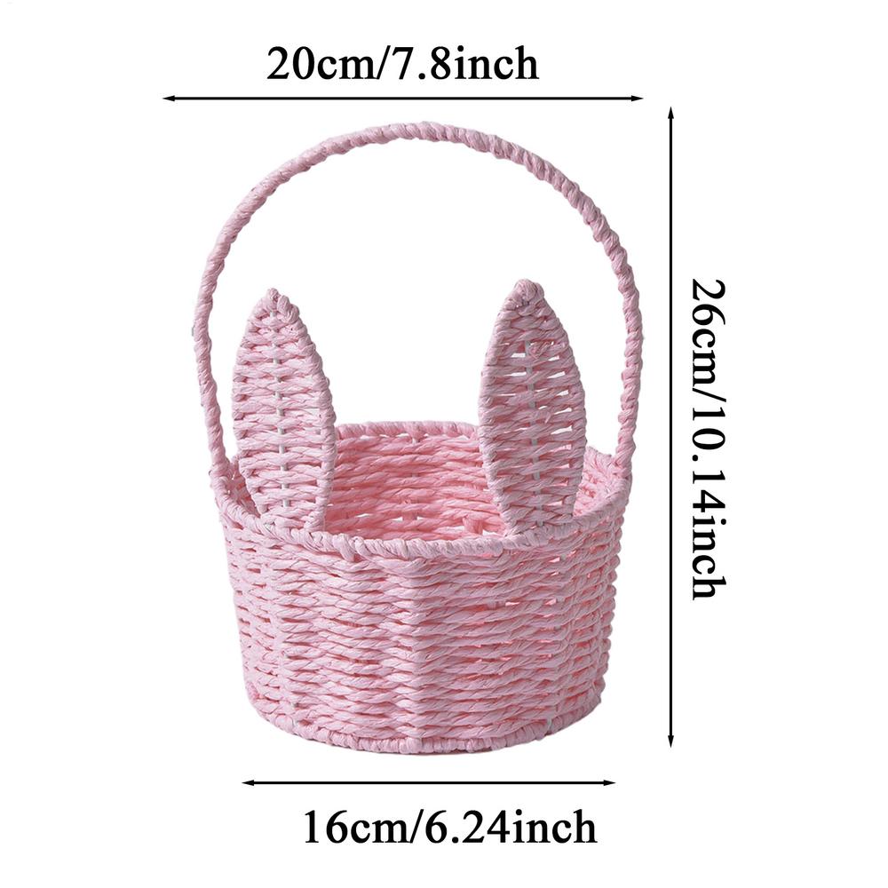 Woven Easter Basket Hand Woven Picnic Egg Gathering Basket Compact Natural Classic Aesthetic Decor for Bedroom Patio Picnic