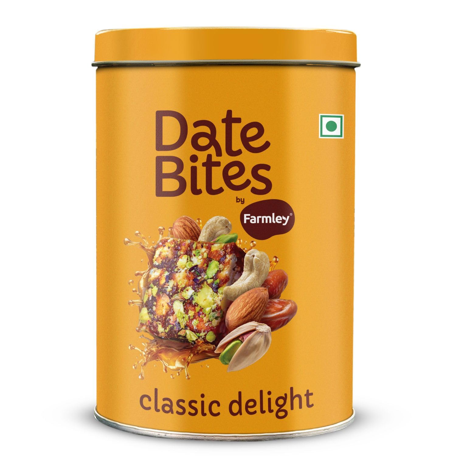 

Farmley Date Bites I Dates Barfi Made with Dates, Pista, Cashews, Almonds, Honey and Pure Ghee I Dry Fruits Nuts, Healthy Snacks Sweets,Gluten Fr