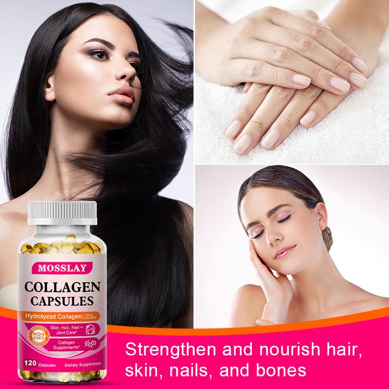Collagen Capsules, Nail Whitening, Antioxidant, Hair Care, Shiny Hair, Joint Nourishment, and Improved Bone and Joint Flexibility.