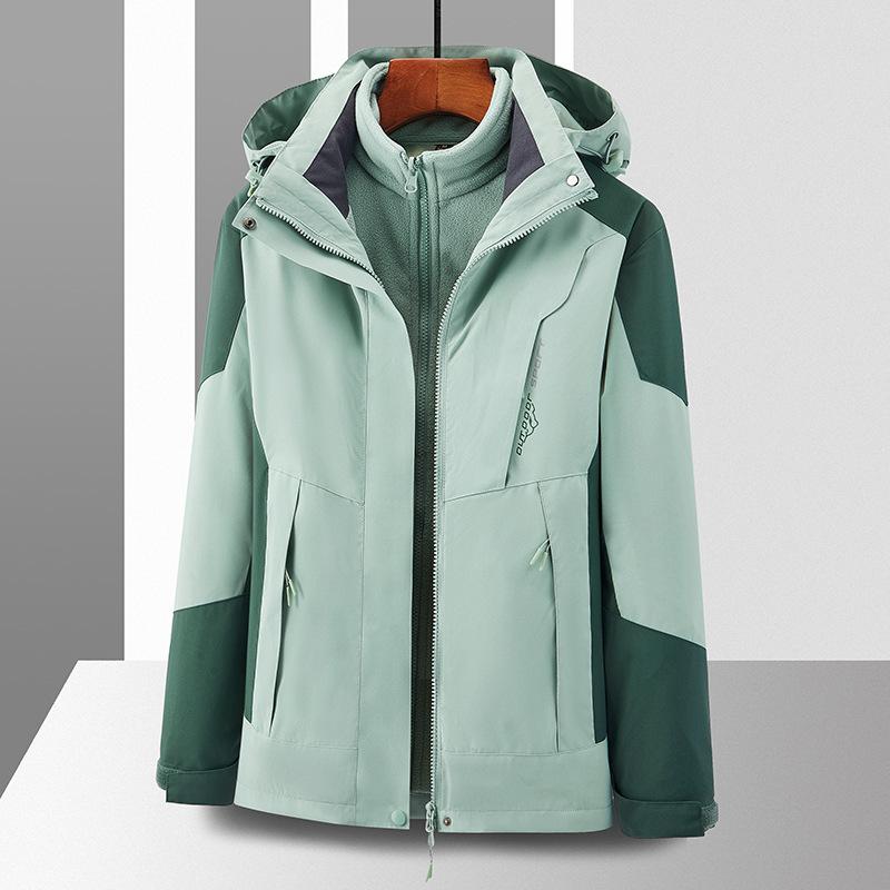Outdoor Jacket Three-in-one Detachable Women's Autumn and Winter Hiking Windproof Jacket Waterproof Jacket Mountaineering Jacket
