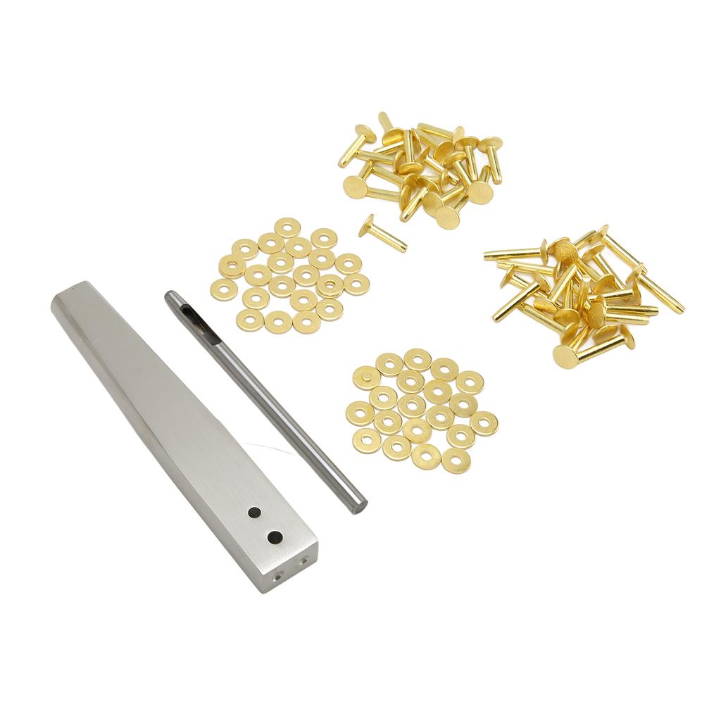 Copper Rivets Burrs Kit Copper Rivets with Setters Rust Proof Studs DIY Leather Craft Tool for