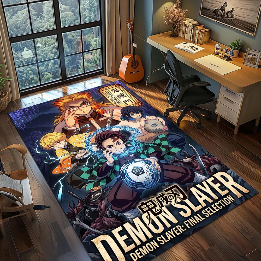 Demon Slayer Carpet Floor Mat Gamer Bedroom Home Decor Washable Non Slip Large Area YUN6512