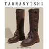 Catwalk British Martin Boots Women's New Old Retro Knight Boots Belt Buckle Boots Women