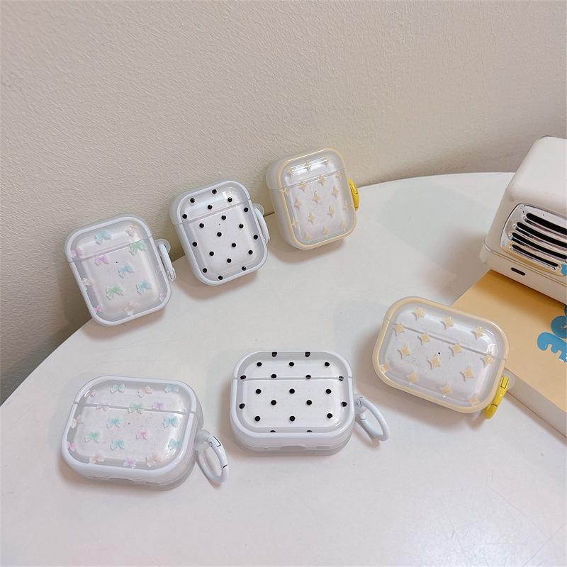 Étoiles à pois pour coque de protection AirPods Pro Apple Bluetooth 2ème 3ème génération housse d'écouteur mignonne petite fraîche femme