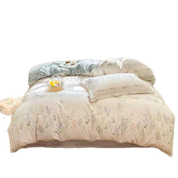 Class A Pure Cotton Bed Sheet, Duvet Cover, and Pillowcase Set – Available in Three-Piece or Four-Piece, All Seasons, Home/Homestay