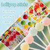 100Pcs White Lollipop Sticks, 4-inch Paper Cake Pop Sticks, 4mm Thick Sucker Sticks for Hard Candy, Chocolate,Cookies, Dessert