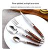 Western Cutlery Set: 5-Piece Stainless Steel with Wooden Handle - Includes Steak Knife for Fast Delivery
