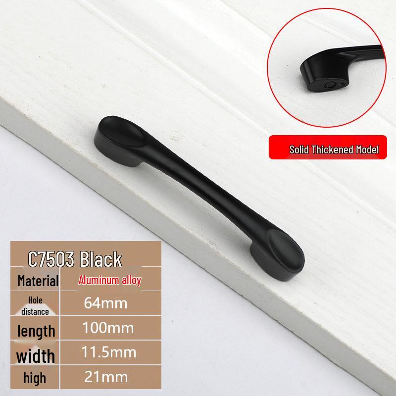 Modern European Black Handle for Cabinets and Wardrobes
