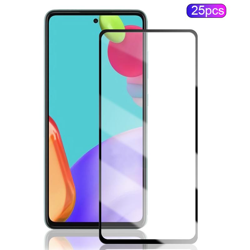 

MOCOLO 25Pcs For Samsung Galaxy A51 4G SM-A515/A51 5G SM-A516/A52 4G/A52 5G/A52s 5G/A53 5G Screen Protector Silk Printing Film Black