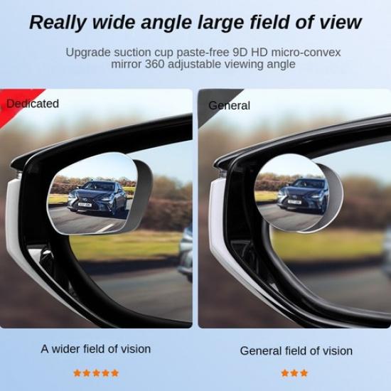 2x 360° Car Rotation HD Glass Adjustable for Parking Reversing Blind Spot Mirror