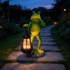 Solar Powered Solar Frog Lantern LED Light Animal Figurine Solar Garden Statue Waterproof Resin Pathway Decor
