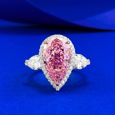 High Carbon Diamond Ring 9 * 15 Diamond Powder Luxury Style