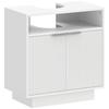 Under-Sink Cabinet with 2 Fluted Doors and Open Compartment for Sink Without Pedestal 60x33x63 Cm White
