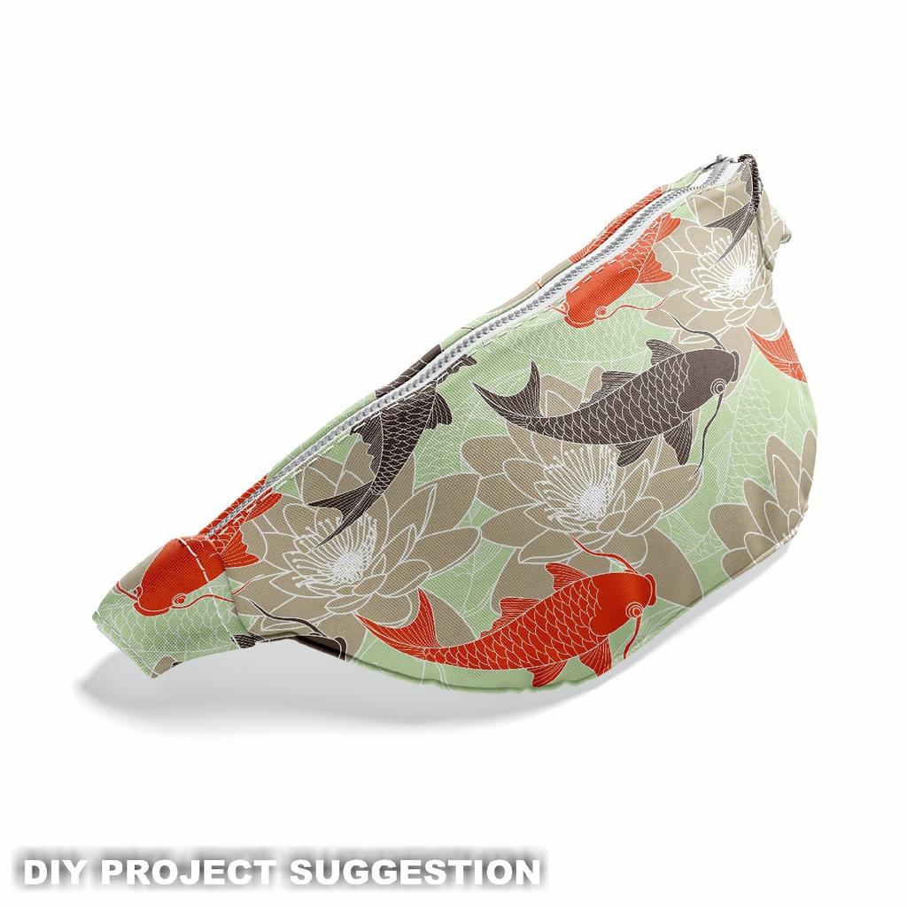 Outdoor Dekostoffe Oxford - Motiv Lotus Und Karpfen