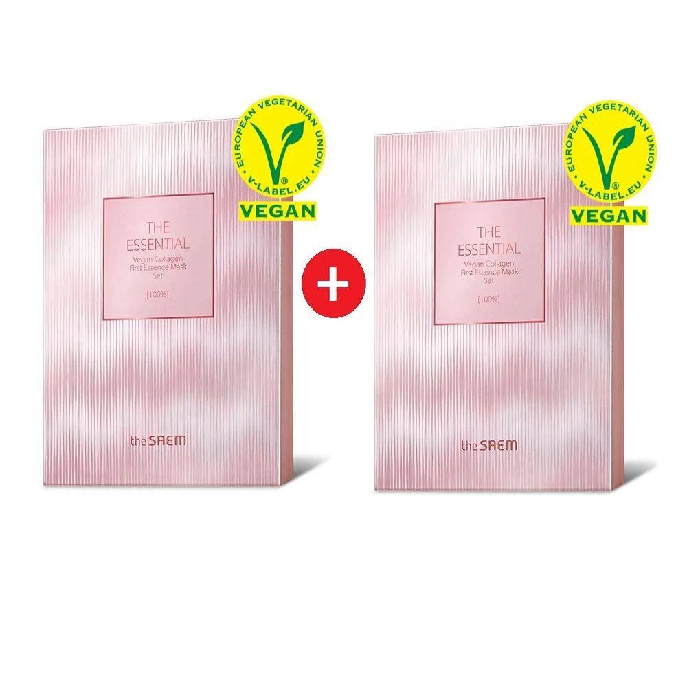 1+1 The Essential Vegan Collagen First Essence Mask Set (5 Sheets + 5 Sheets)_US 1+1 Vegan Collagen Mask Set 22mlx5ea+22mlx5ea