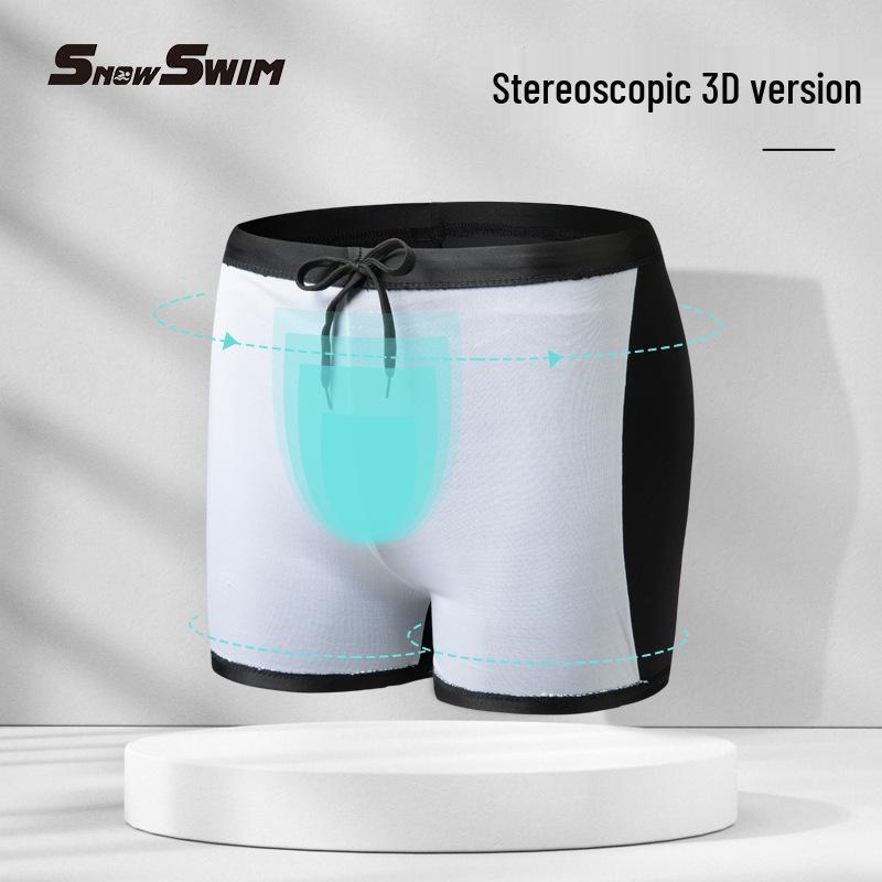 Men's Plus Size Swim Trunks & Accessories Set: Square Leg Swimwear, Fashion Goggles, Swim Cap