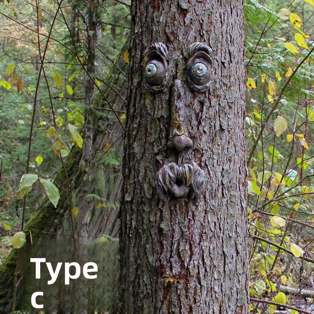 Bark Luminous Tree Face Tree Monster Facial Resin Ornament Easter Outdoor Creative Ornament Decoration
