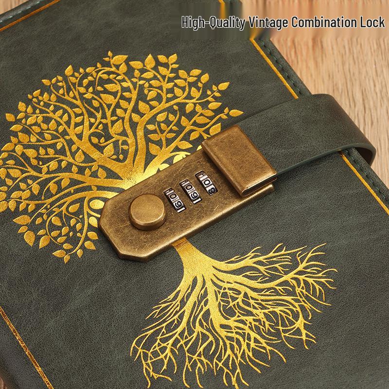 Set Regalo Quaderno Password A5 - Registro Riunioni d'Affari d'Ufficio & Diario Vintage con Logo Personalizzabile.
