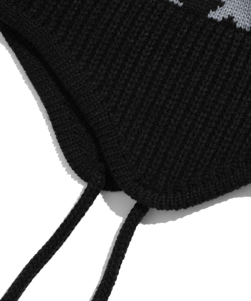 NICEGHOSTCLUB 3Stars Logo Earcap Beanie_Black(Ng2Efuab21A)