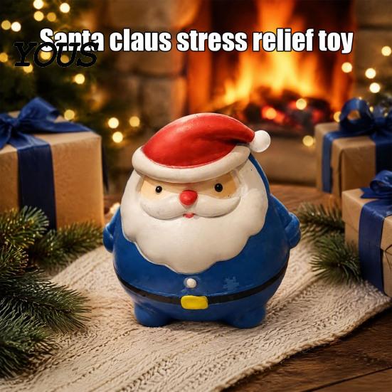 Portable Stress Balls Christmas Squeeze Toy, Santa Claus Shape Soft TPR Relief Sensory Fidget Relaxation for Adults Durable Novelty Hand Kneading Toy