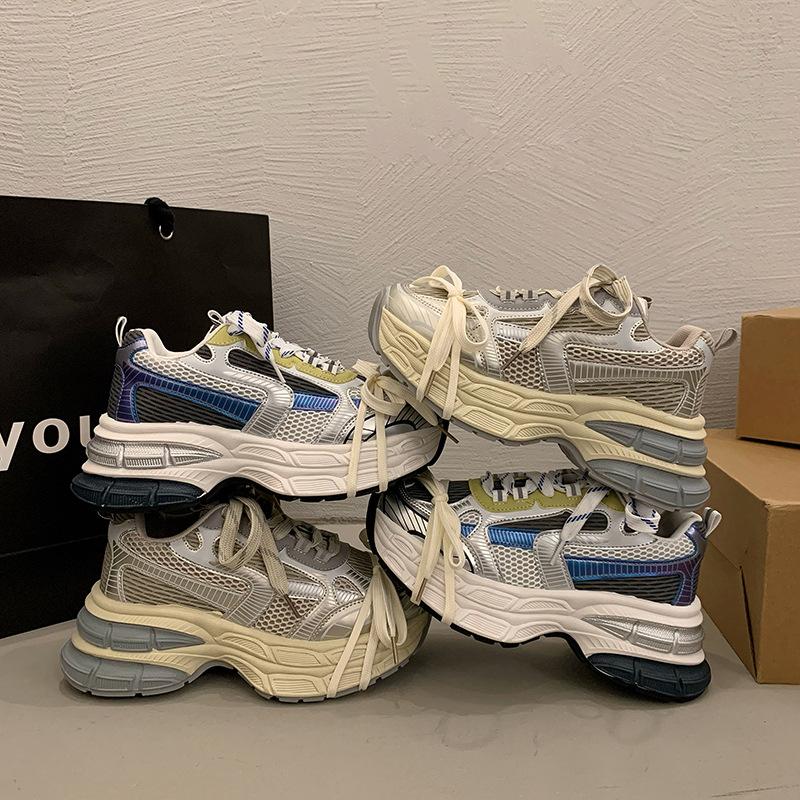 Paris retro fried street shows small feet and increases height thick-soled women's new autumn light sneakers