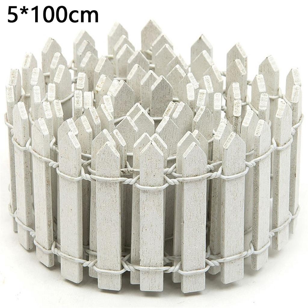 5*100cm Mini Wood Creative Simulation Small Fence Home Garden DIY Decoration Landscape Fairy Garden Figurines Miniatures Crafts