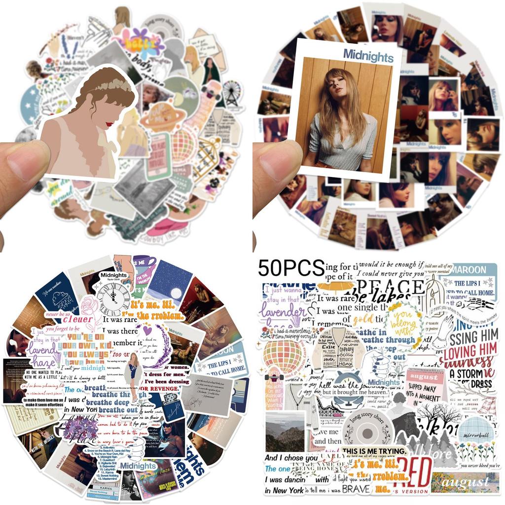 Cute Taylor Swift Music Album Stickers Waterproof Diy For Luggage Guitar Skateboard Phone Case Water Bottle