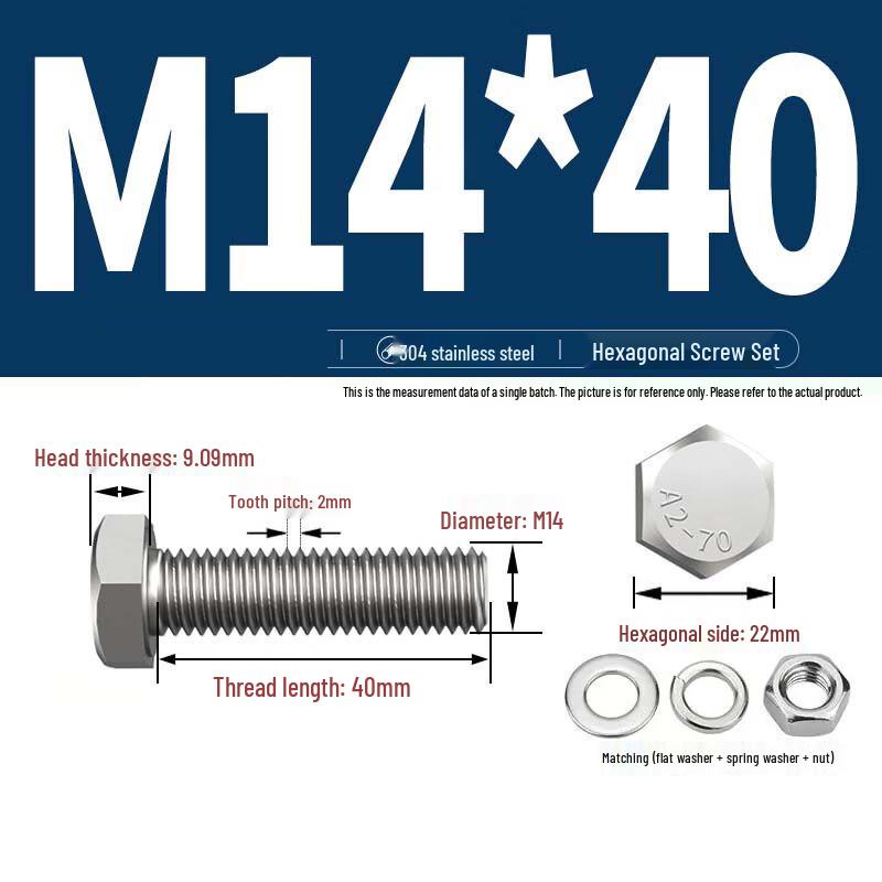 Yishuxiang 304 Stainless Steel Hex Head Fastener Kit