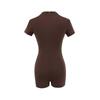 Eleganter Bodysuit mit tiefem V-Ausschnitt, Schnürung und kurzen Ärmeln: Damen Schlankheits-Stretch-Passform