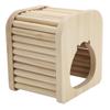 Hamster Holzhaus Halbgeschlossen DIY Leicht zu Reinigen Hamster Holzstab Flachdach Nest mit Leiter für Haustier Hamster