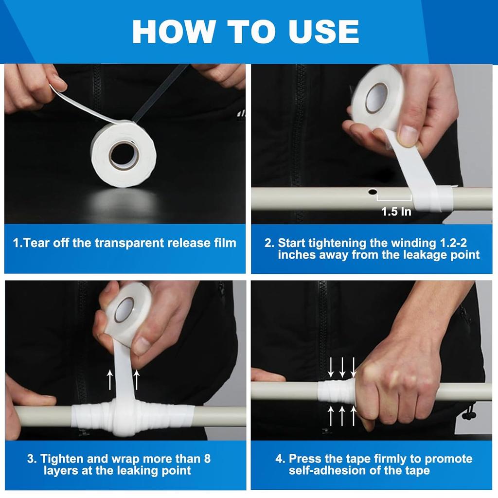 Samowulkanizująca taśma silikonowa wodoodporna zatrzymująca wycieki naprawcza elektryczna izolacyjna taśma hydrauliczna samochodowa taśma do łączenia rur i węży