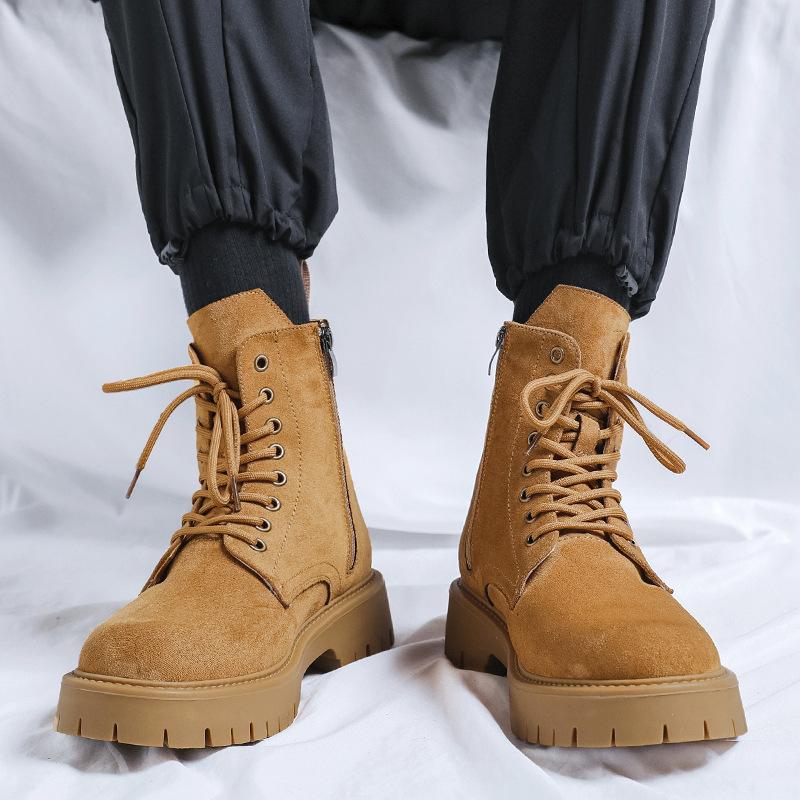 High Quality Boots for Man Platform Fad Designer  British High-end Mens Boots Outdoor Wear-resistant Workwear Boots Botas Hombre