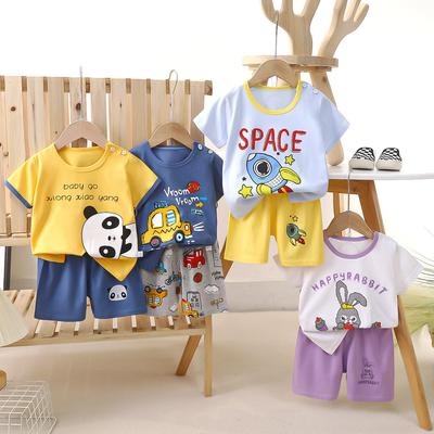 Kinder Kurzarm Anzug Baumwoll T-Shirt Baby Kinder Sommerkleidung Shorts Set