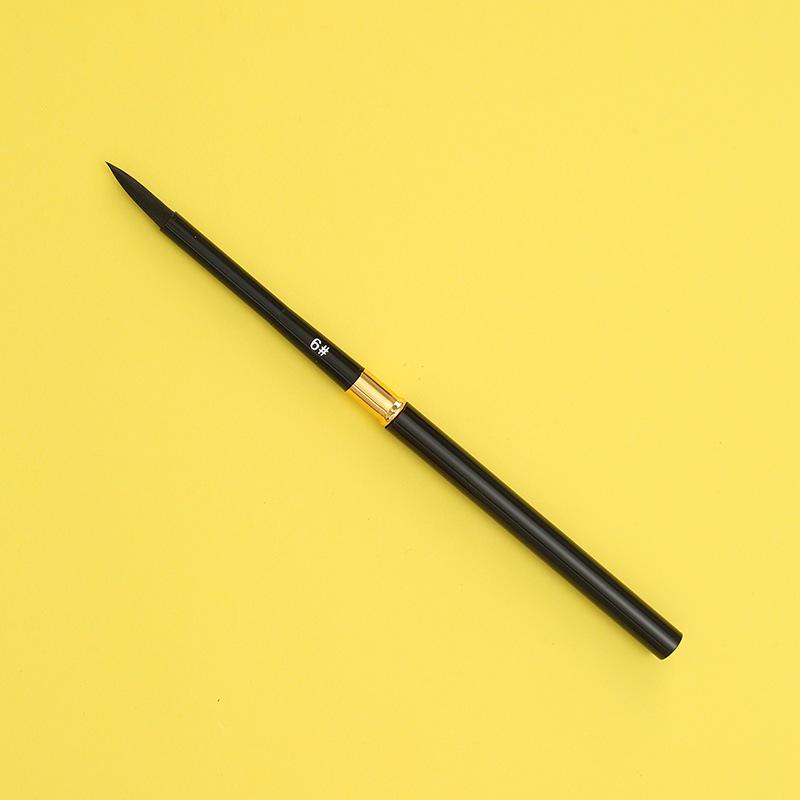 Portable Black Swan Aluminum Rod Painting Brush for Watercolor and Gouache No. 6 чёрный