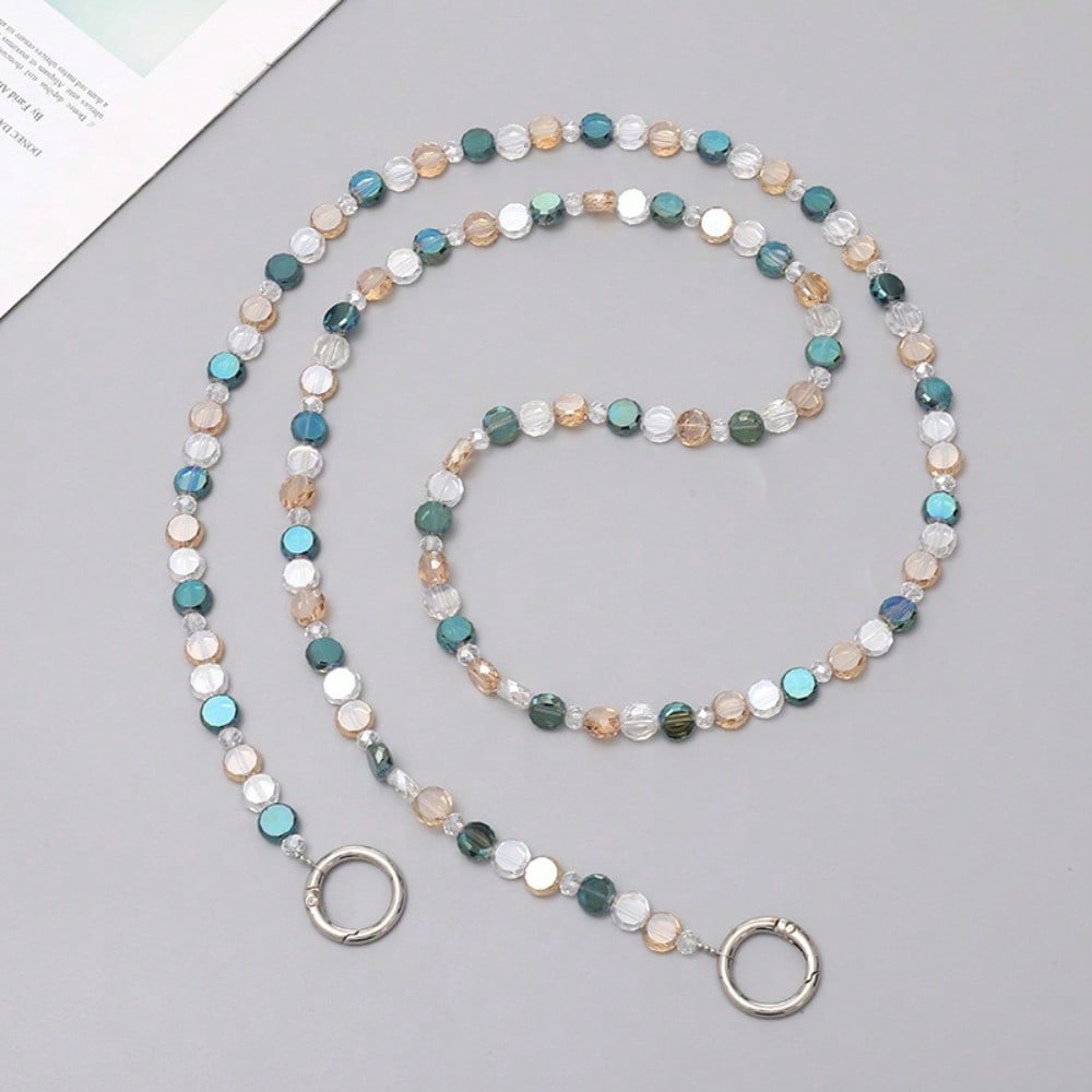 Personalized Round Messenger Chain Handmade Beaded Love Mobile Phone Lanyard Pendant Single Shoulder Strap Bag Chain