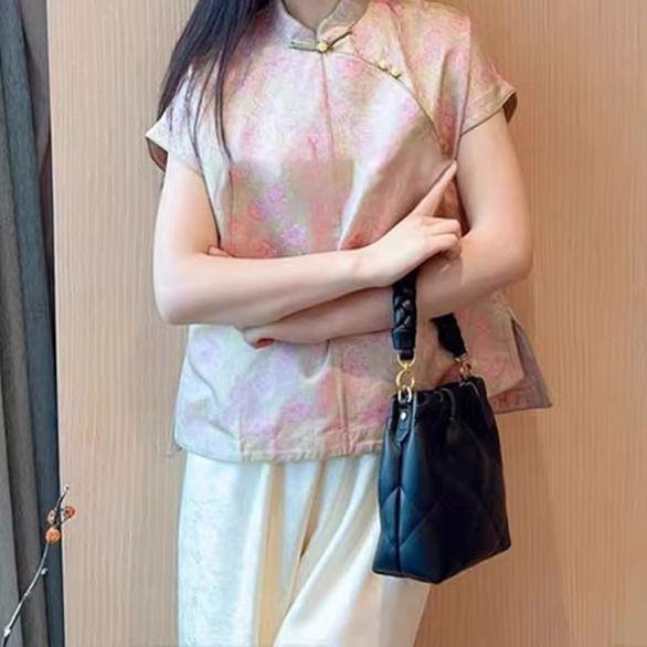 Popular short-sleeved top 2025 summer unique chic super good-looking high-end shirt