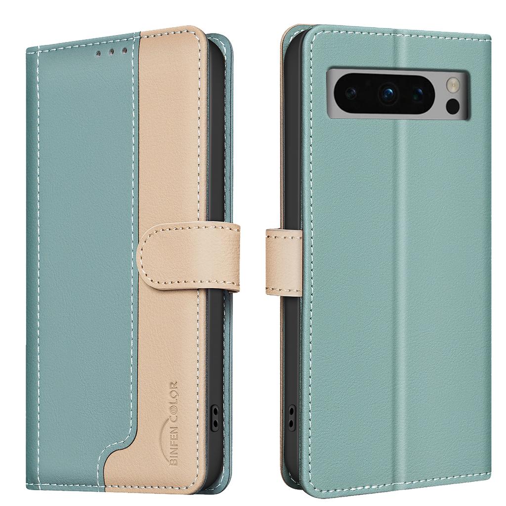 Two Color Patchwork Style Splicing Design PU Leather Flip Stand Wallet Phone Bag Case for Google Pixel 8,Pixel 8a,Pixel 8 Pro,Pixel 9,Pixel 9 Pro